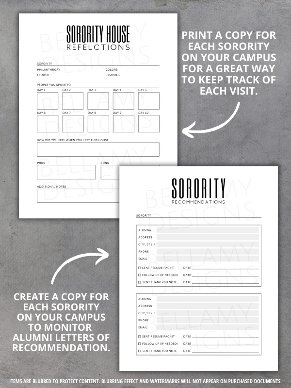 Sorority Recruitment Organizer, Sorority Rush Organizer, Rush Week Planner Checklist product image (5)