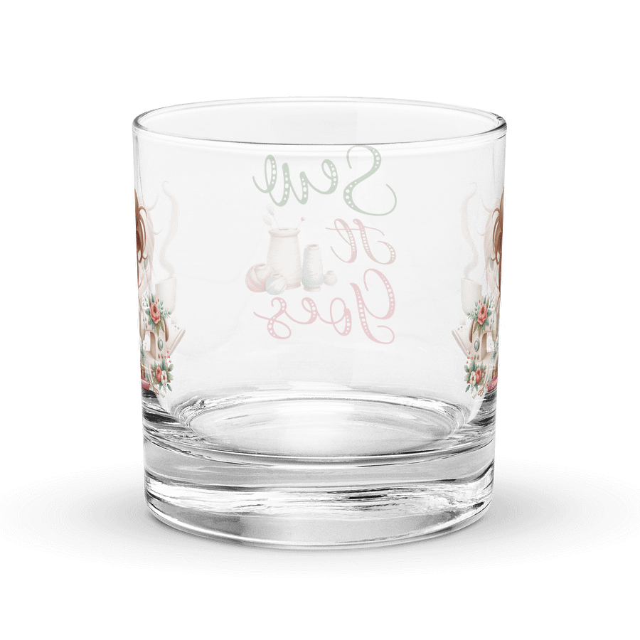 Sip & Sew Cartoon Girl Rocks Glass product image (4)