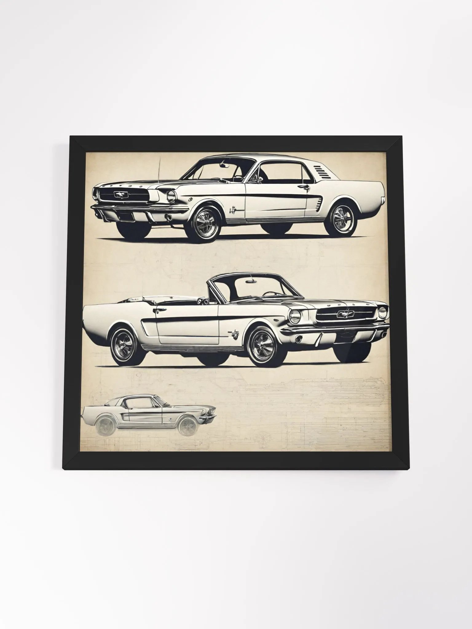 Time Capsule Wall Art: Classic Mustang Framed Poster for Nostalgic Souls product image (4)
