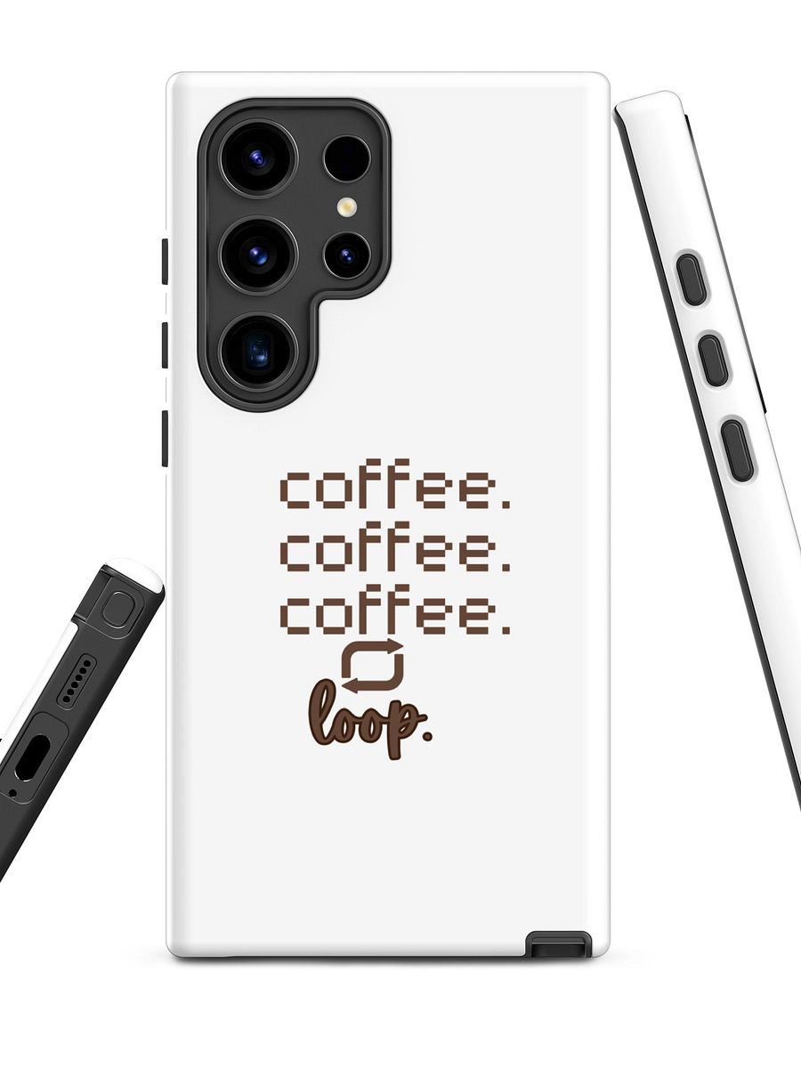 Coffee on Loop Samsung Case I Funny Minimalist Coffee Quote Phone Cover for Caffeine Lovers I Wireless Charging Supported product image (3)