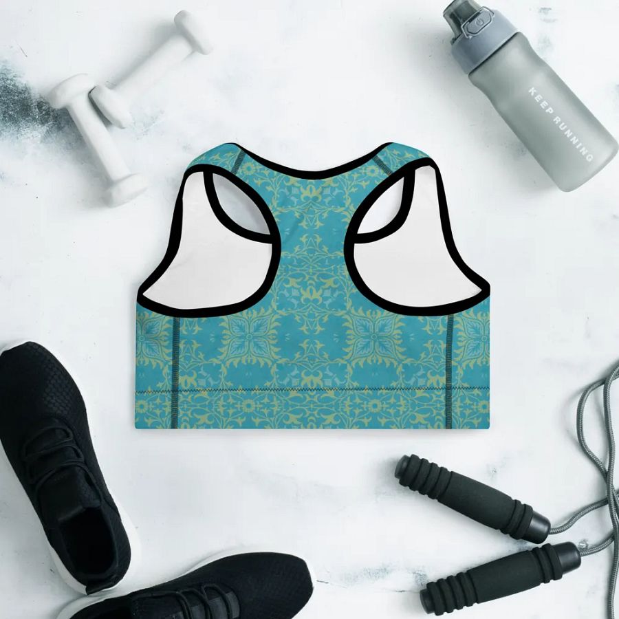 Turq Lime All-Over Print Padded Sports Bra product image (9)