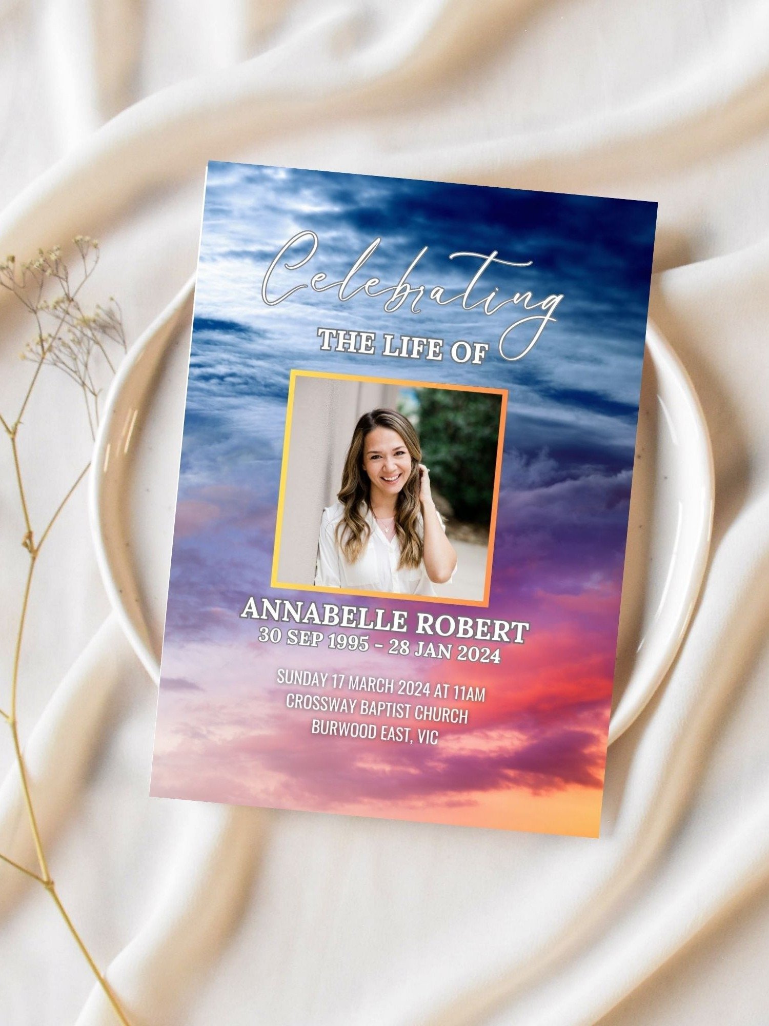 Magic Sky Funeral Program Canva Template product image (3)