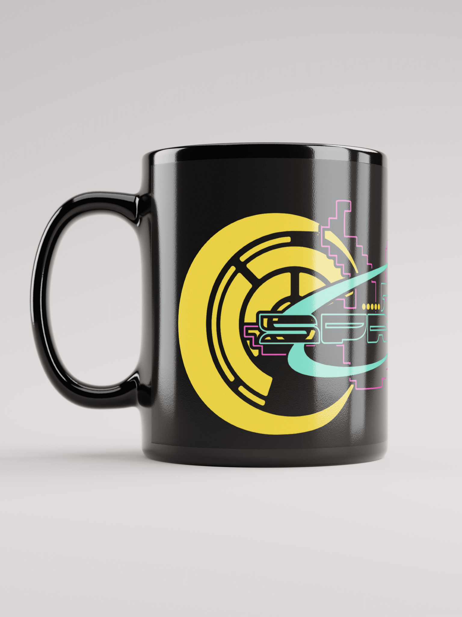 Cyberpunk inspired The SpaceBar sign mug black product image (6)
