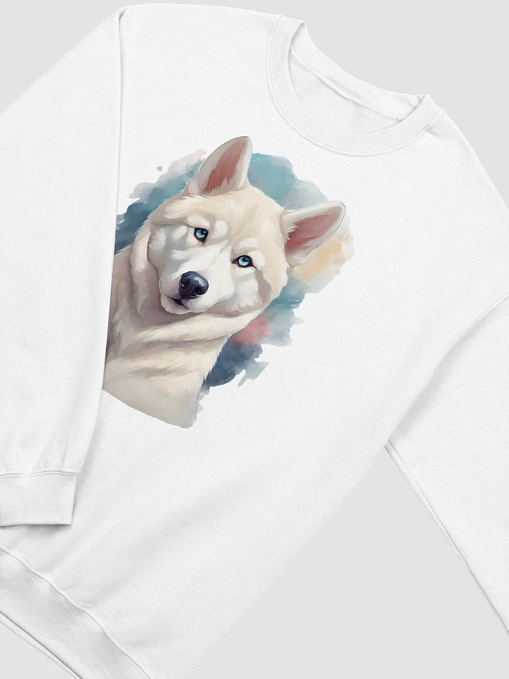 White Siberian Husky Crewneck Sweatshirt product image (1)