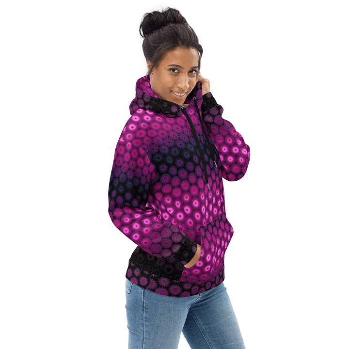 Abstract Raspberry and Black Unisex All Over Print Hoodie product image (1)
