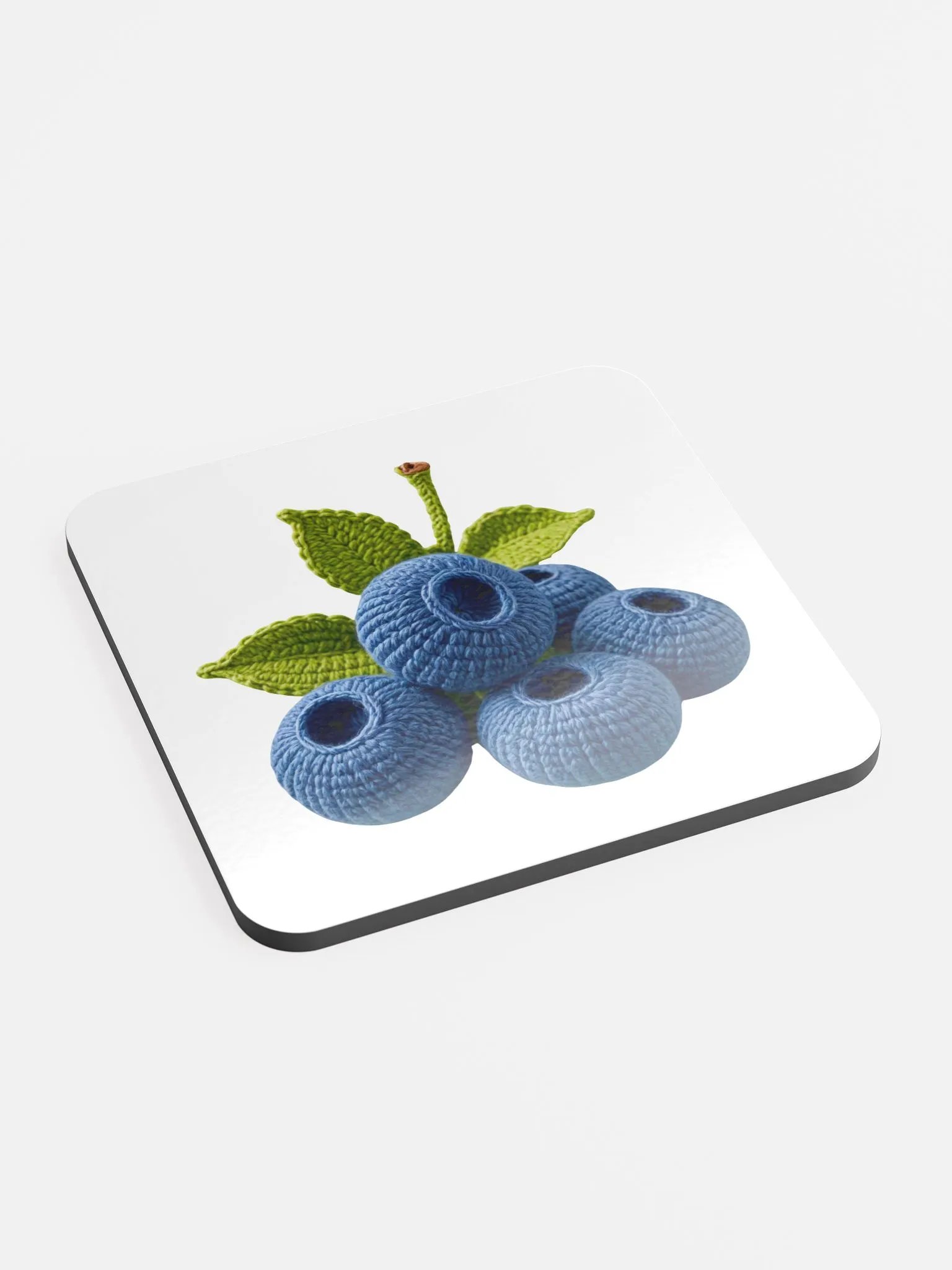 CozyAvocado Glossed Cork Coaster Blueberries #1 product image (2)
