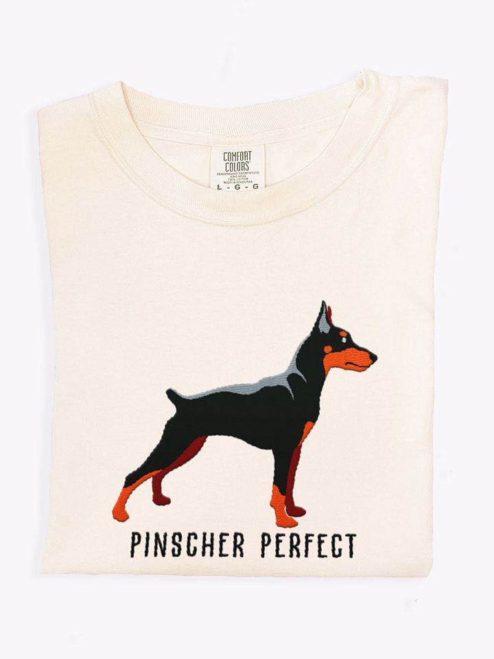 Pinscher Perfect T-Shirt(Embroidered) of a Mini Pinscher(Black & Tan) product image (1)