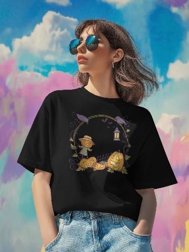 Halloween Season Harvest Moon Scarecrow T-Shirt product image (9)