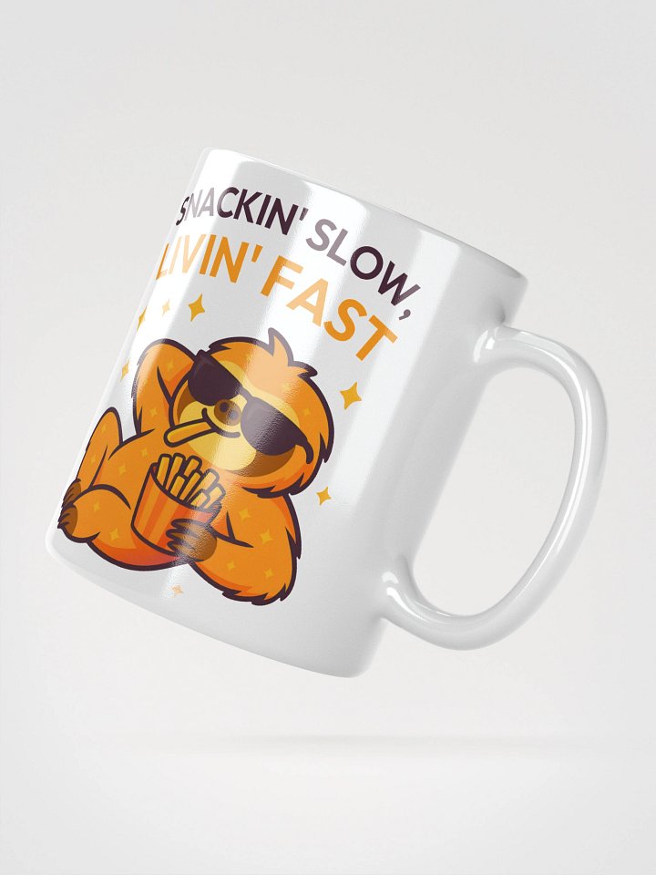 Snackin' Slow, Livin' Fast Mug – Funny Sloth Coffee Cup for French Fry Fans & Lazy Legends product image (2)