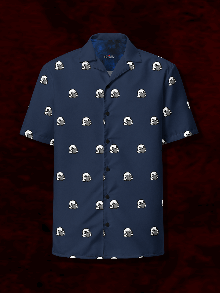Navy Blue Heart Dot Hawaiian Shirt product image (1)