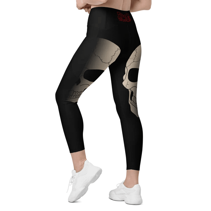 Faded skull crossover leggings with pockets product image (1)