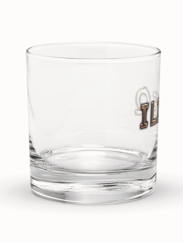 Shiny Metallic Rocks Glass - 'I LIKE Q' product image (3)