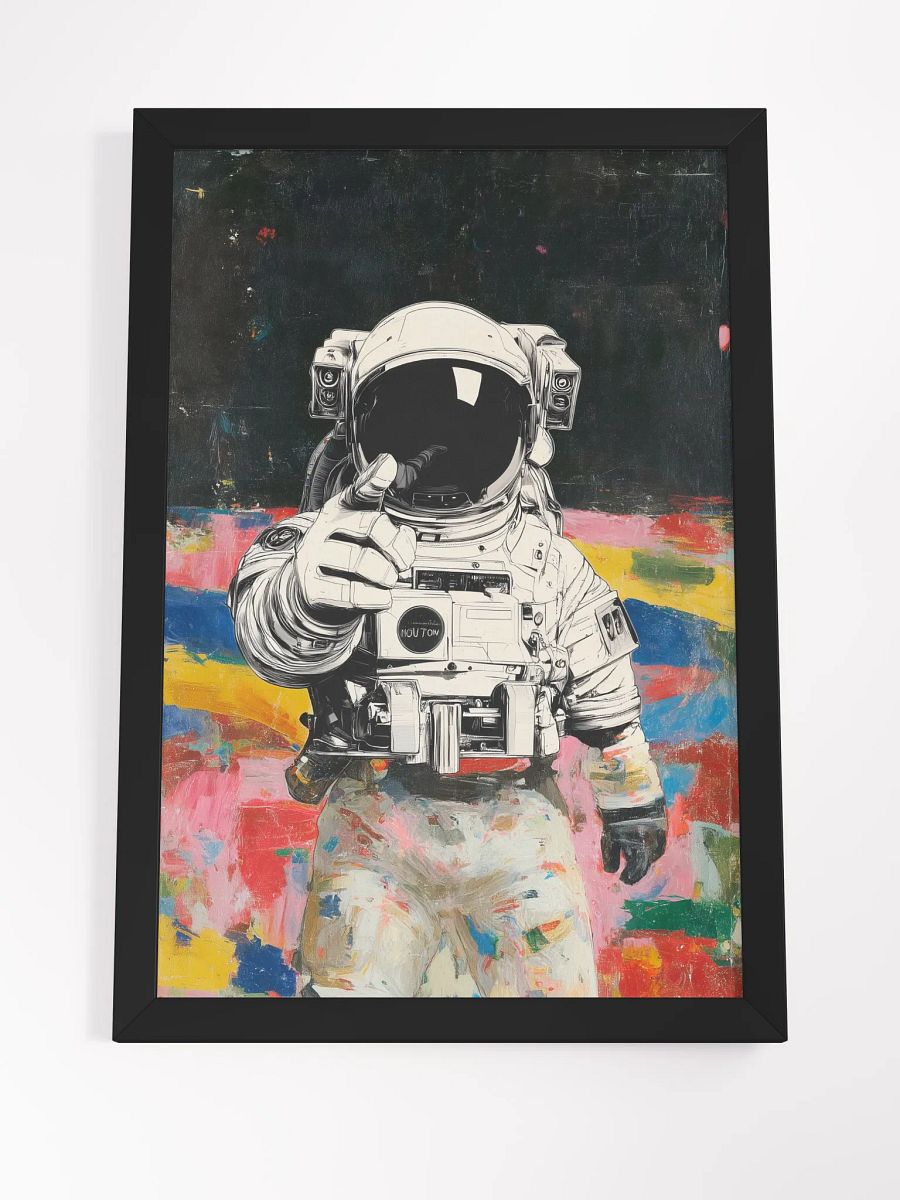 Astronaut Vibrant Ayous Wood Framed Matte Poster product image (7)