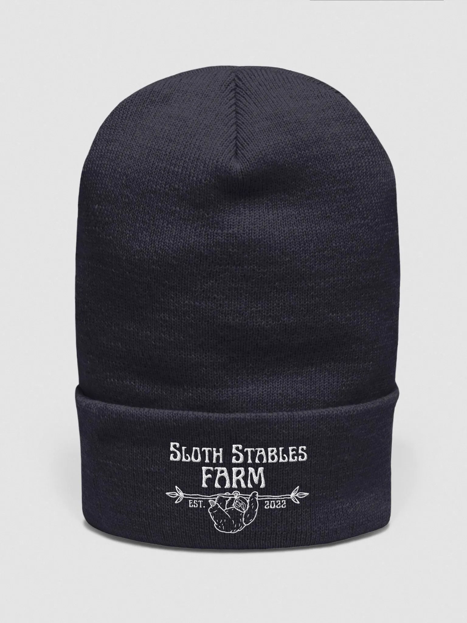 Sloth Stables Farm Beanie - White Embroidery product image (1)