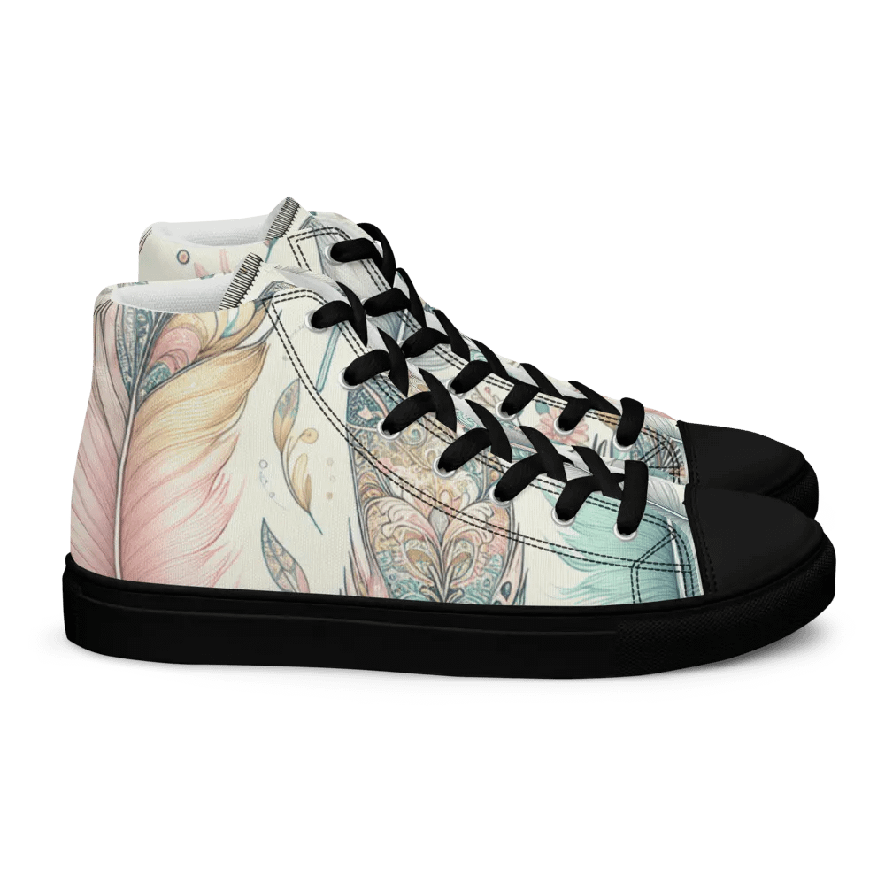 Whimsical Feathers High Top Canvas Shoes product image (5)