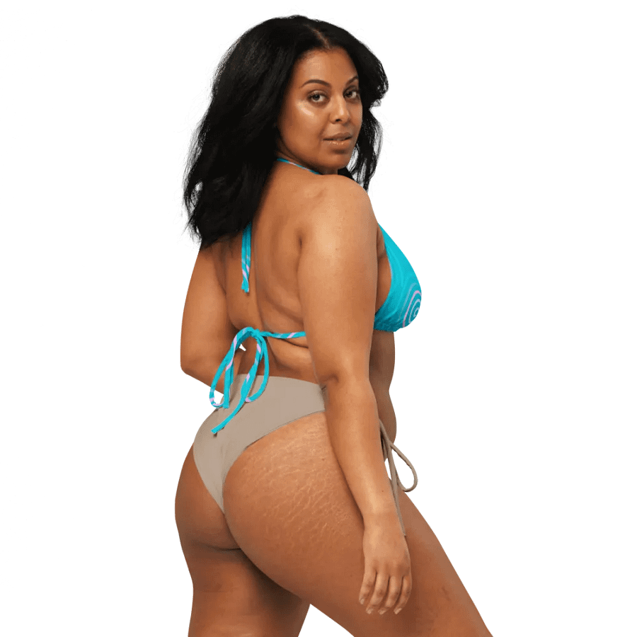 Beautiful Minimalist Ocean Swirl Pattern String Bikini Top product image (3)