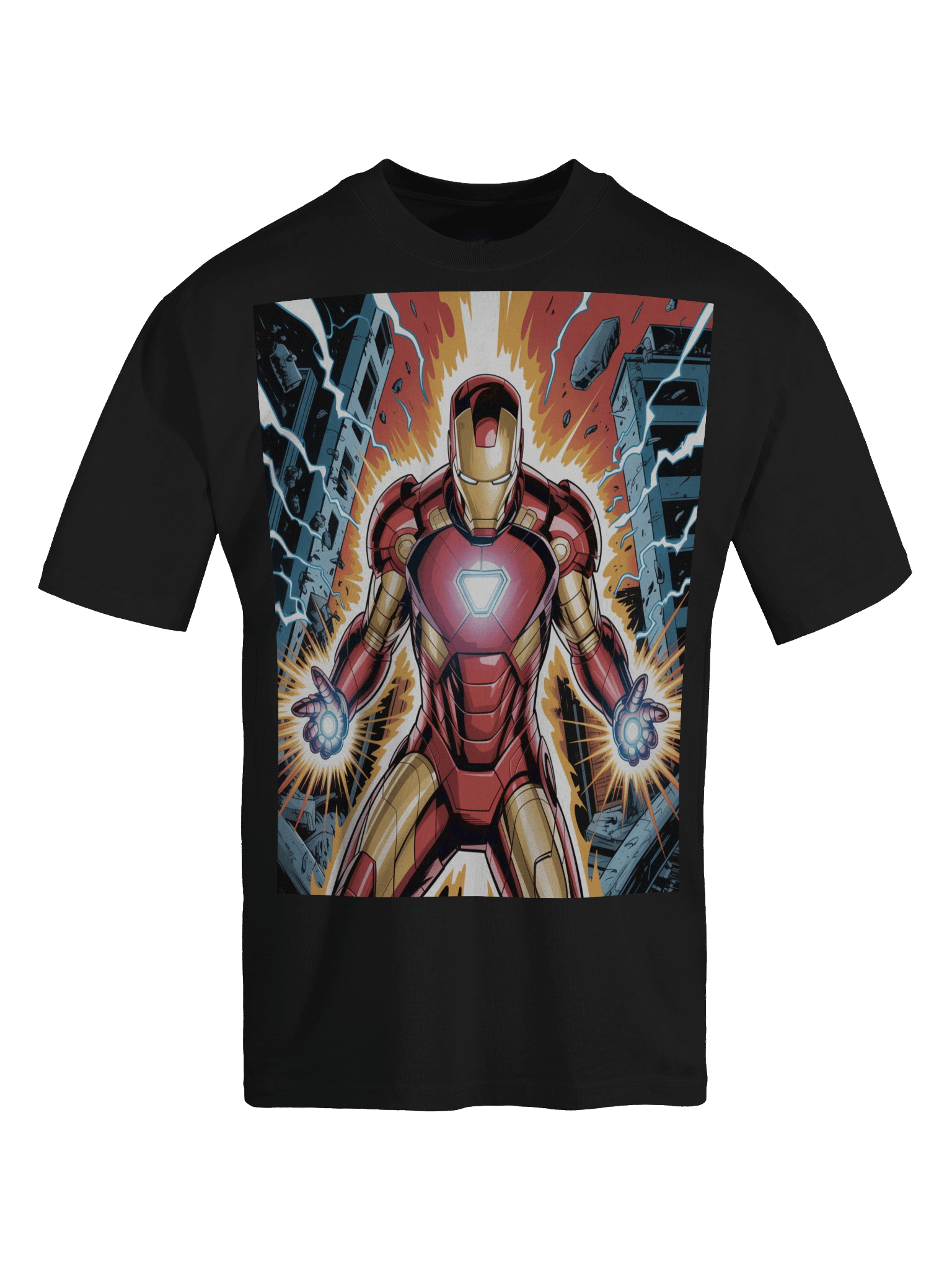 Iron Man Repulsor Eclipse Oversized Faded T-Shirt product image (1)