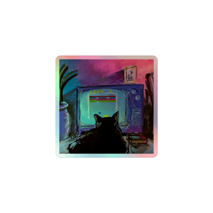 Retro Cat Gaming Holographic Sticker Set product image (1)