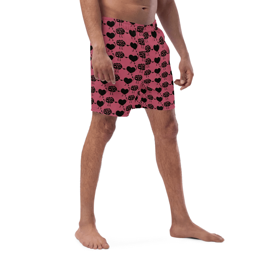 Whimsical Brain and Heart All-Over Swim Trunks product image (3)