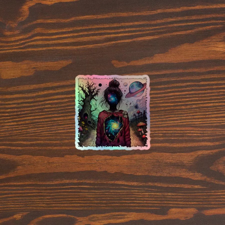 Lost in an AI dimension Kiss-Cut Holographic Sticker product image (5)