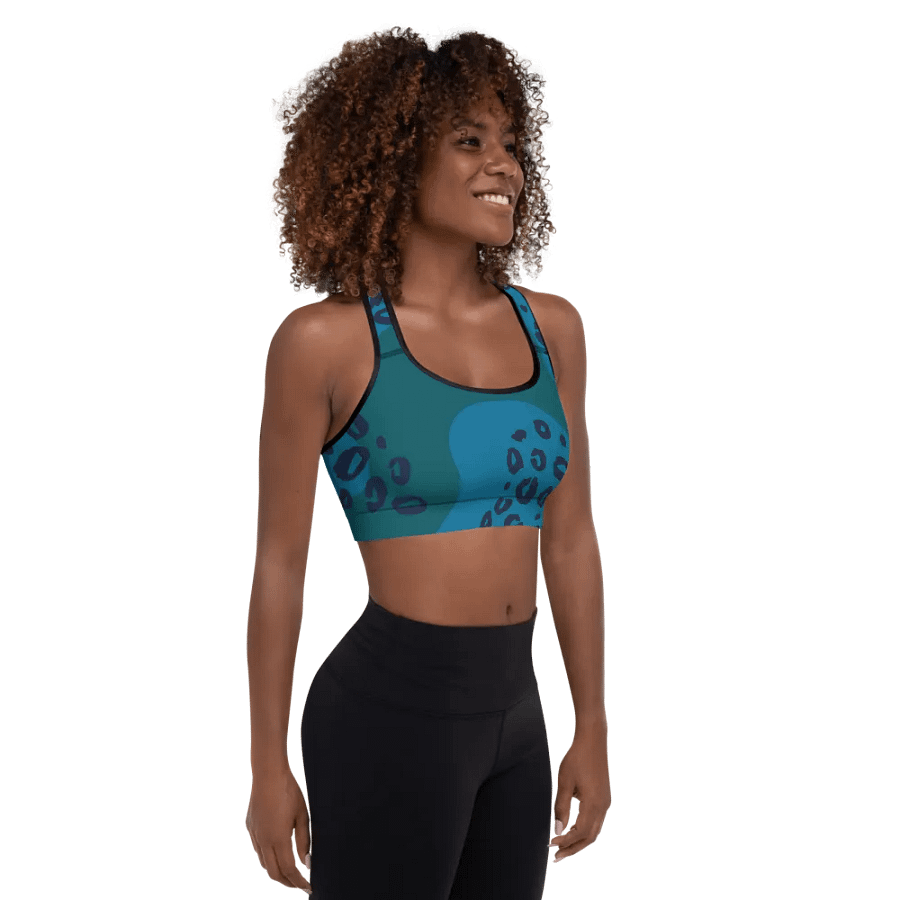 Flowing Teal Camo Sports Bra product image (4)