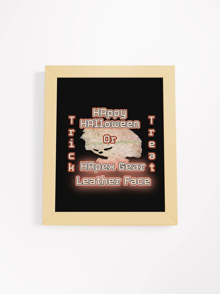 Framed High-Quality Matte Poster - Black - HAppy HAlloween Leather Face product image (1)