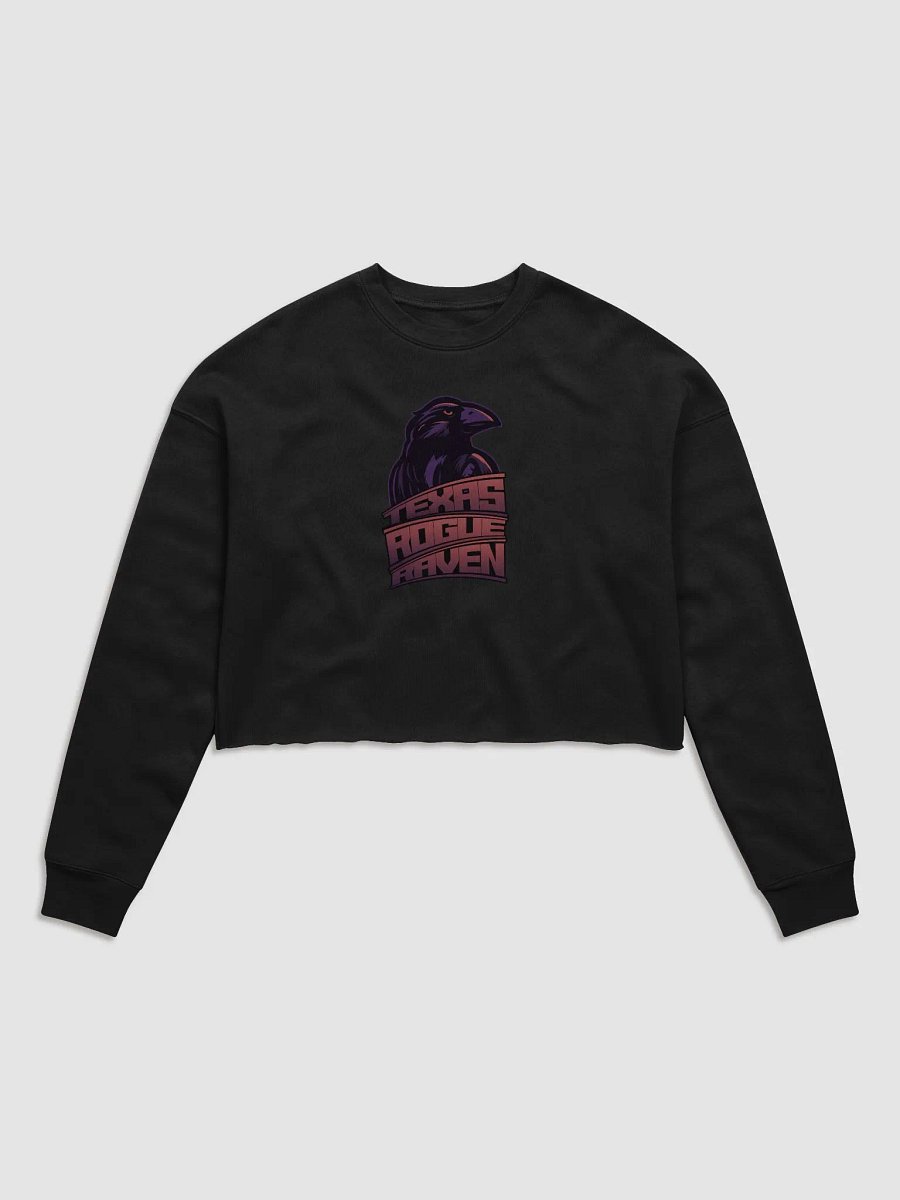 Edgy Rogue Raven Emblem Crop Sweatshirt product image (5)