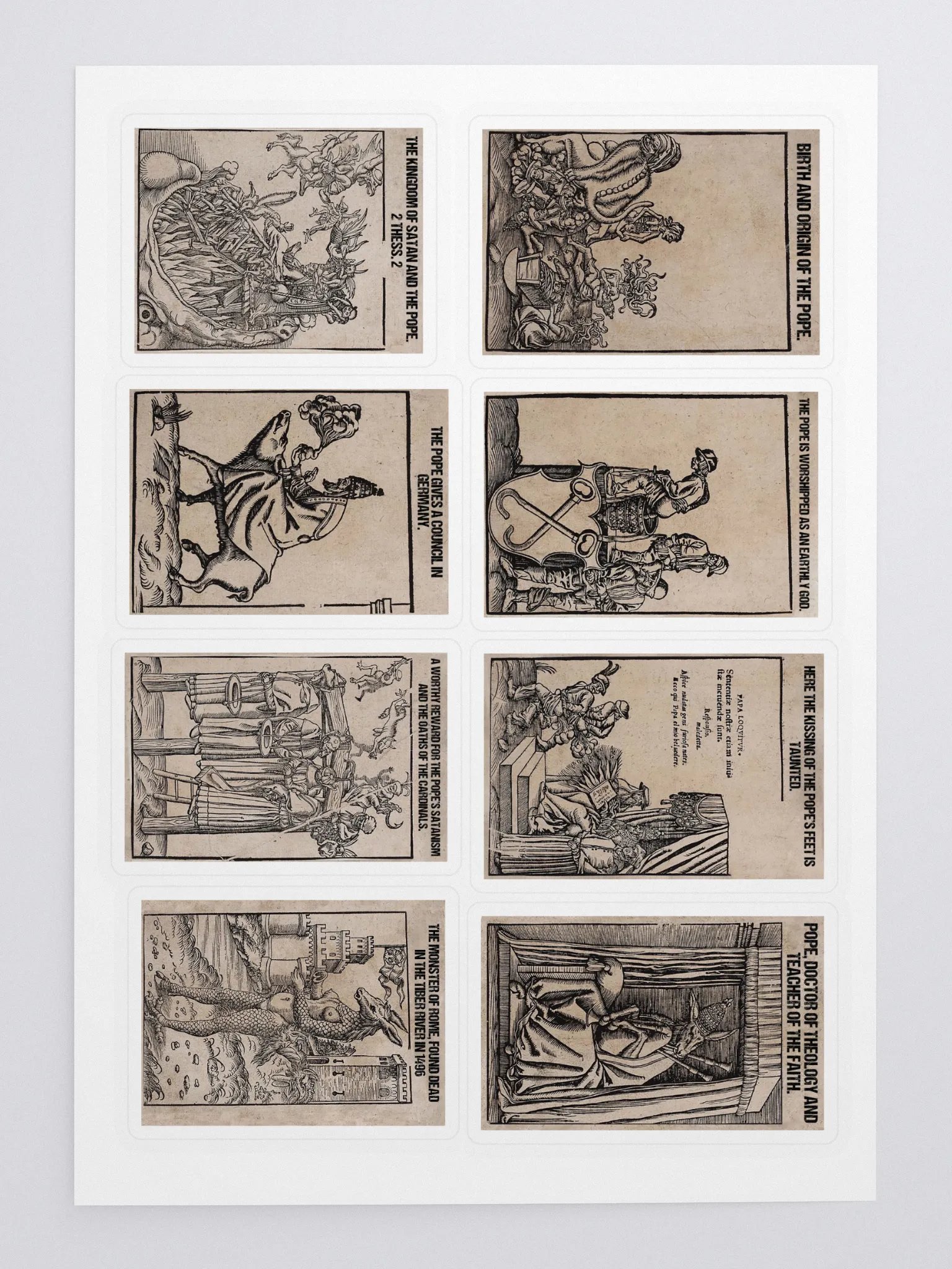 Cranach's Portrayal of the Pope Woodcuts Sticker Sheet product image (3)