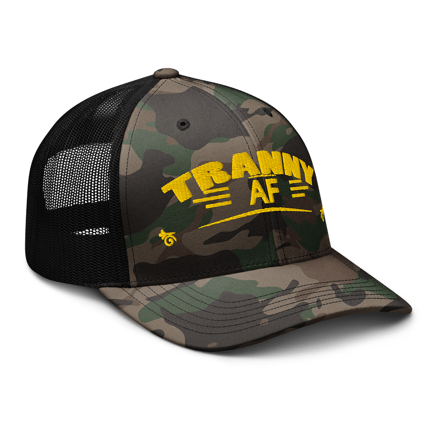 [Buck Angel Shop] Tranny AF - Camo Embroidered Trucker Hat product image (8)