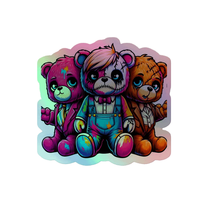 Hitmen Teddy Bear Holographic Sticker Set product image (2)