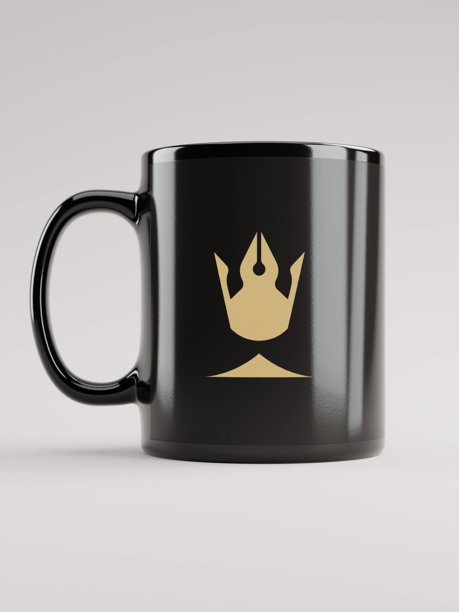 Pixaroma Gold Logo Glossy Black Mug product image (6)