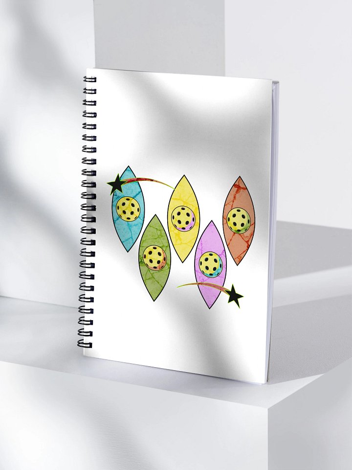 Mid Century Y2K Pickleball Whimsical Wonderland Spiral Notebook product image (1)