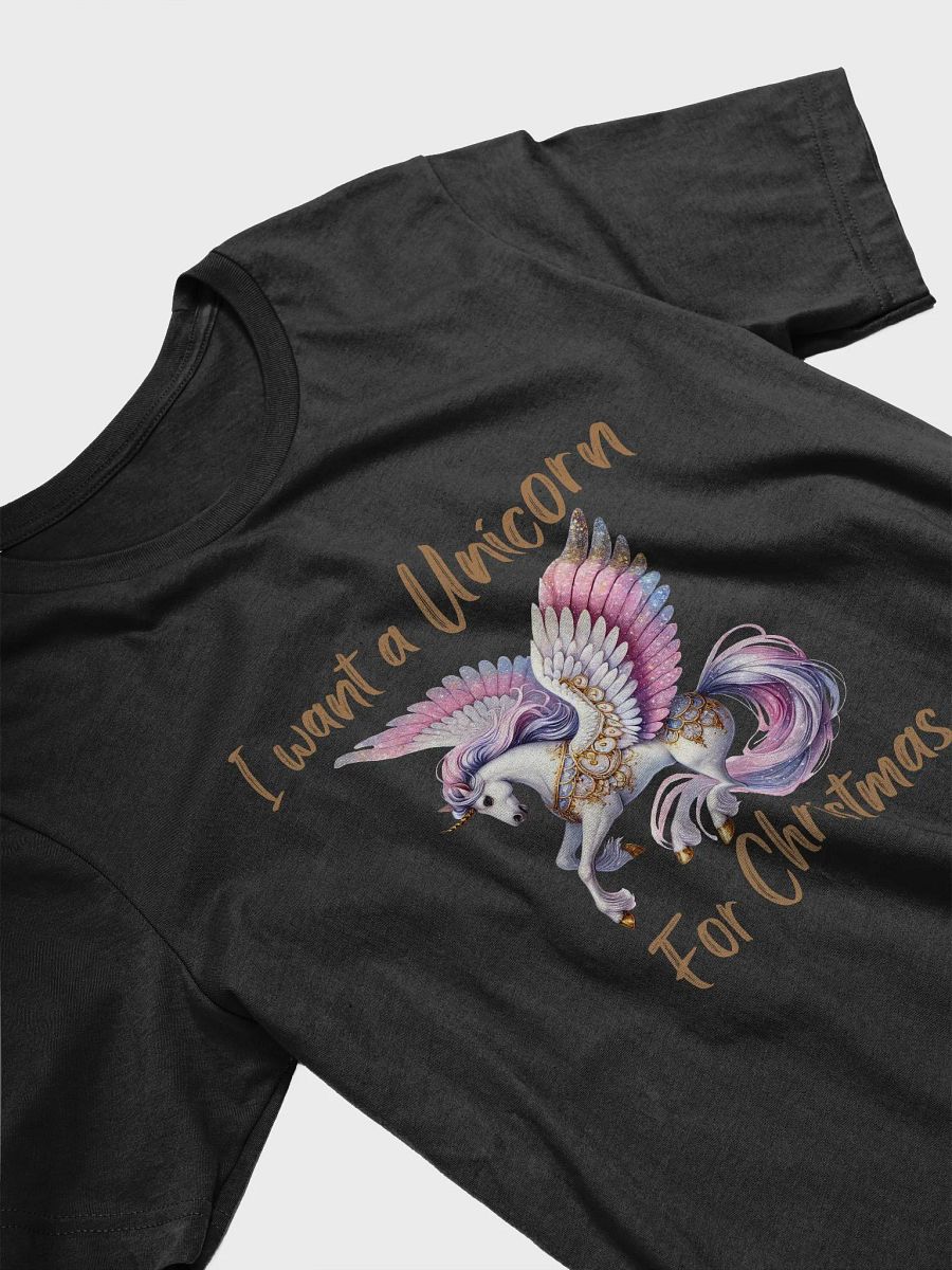 I want a Unicorn For Christmas Fantasy T-Shirt - Gold product image (3)
