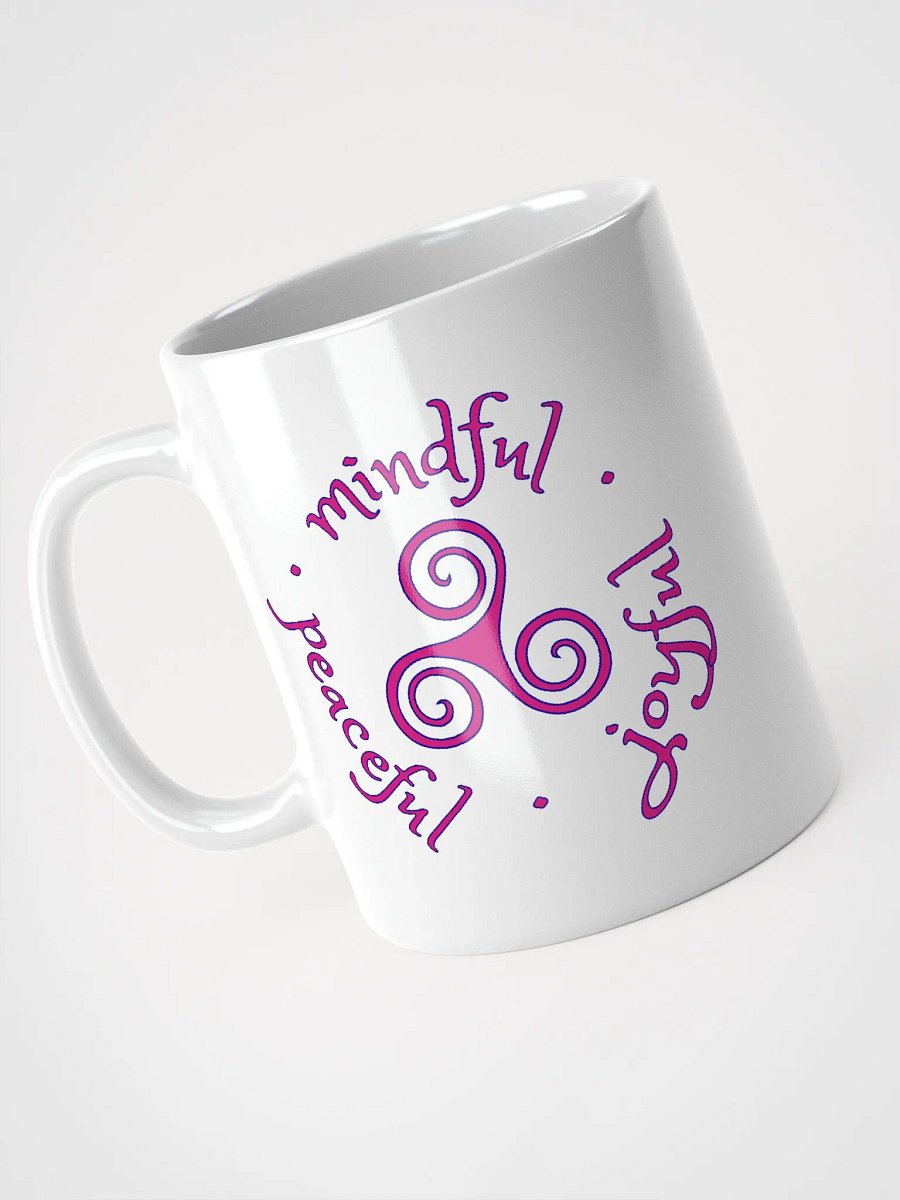 Mindful Peaceful Joyful Dark Pink and Navy Ceramic Mug product image (6)