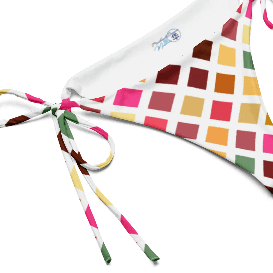 Colorful Square Pattern Design String Bikini Bottom - v4 product image (3)