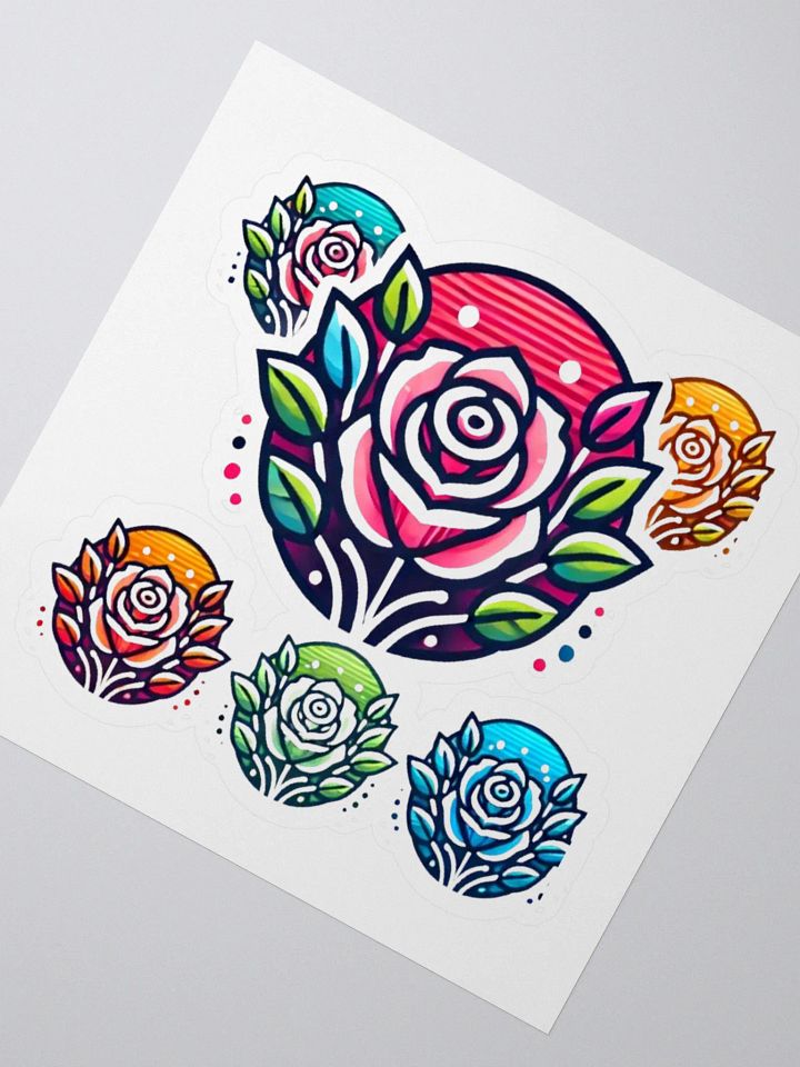 Symmetrical Rose Kiss-Cut Stickers product image (2)