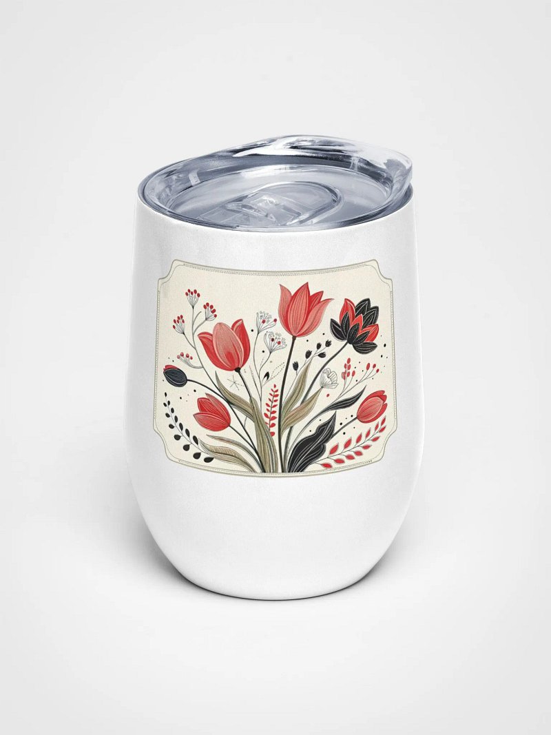 Floral Elegance Wine Tumbler