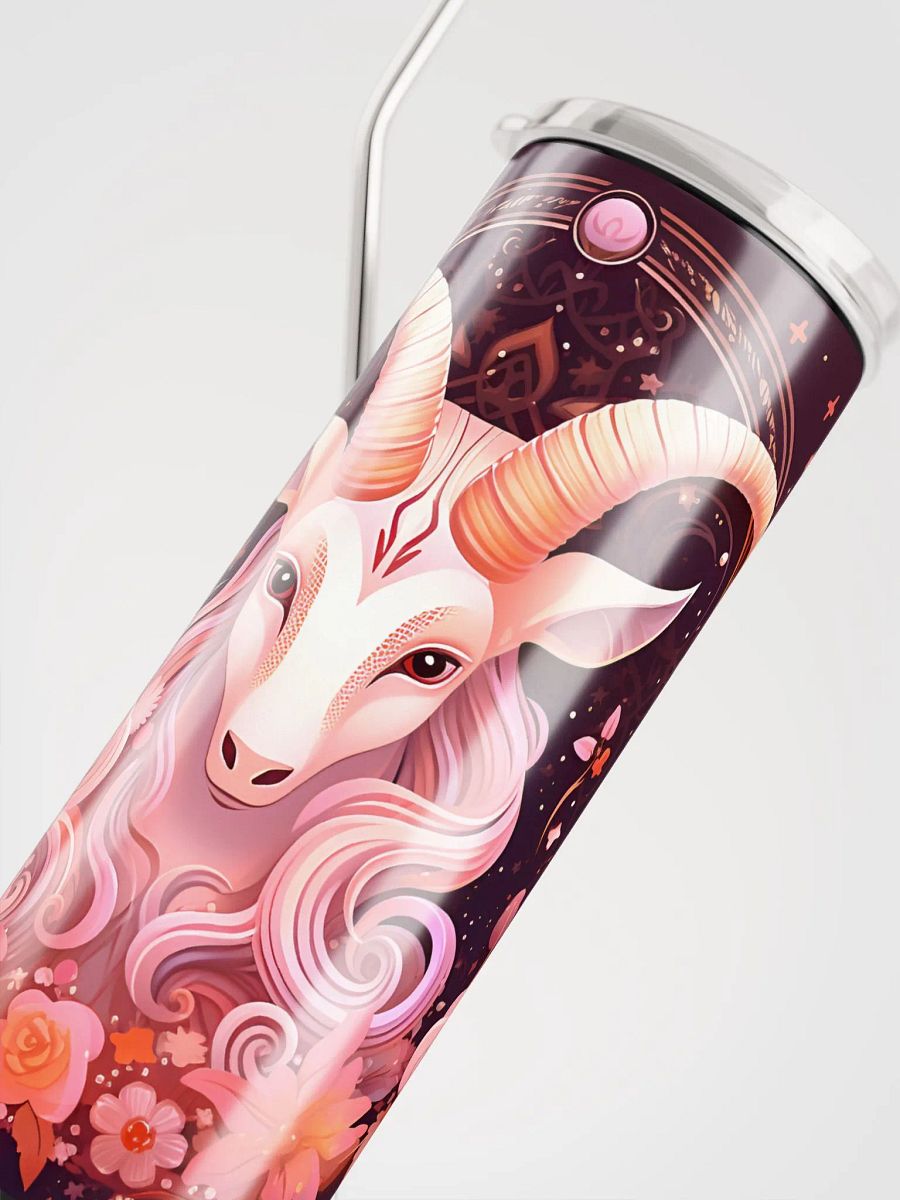 Magical Capricorn Unicorn Stainless Steel Tumbler: Embrace Zodiac Bliss in Pink product image (5)