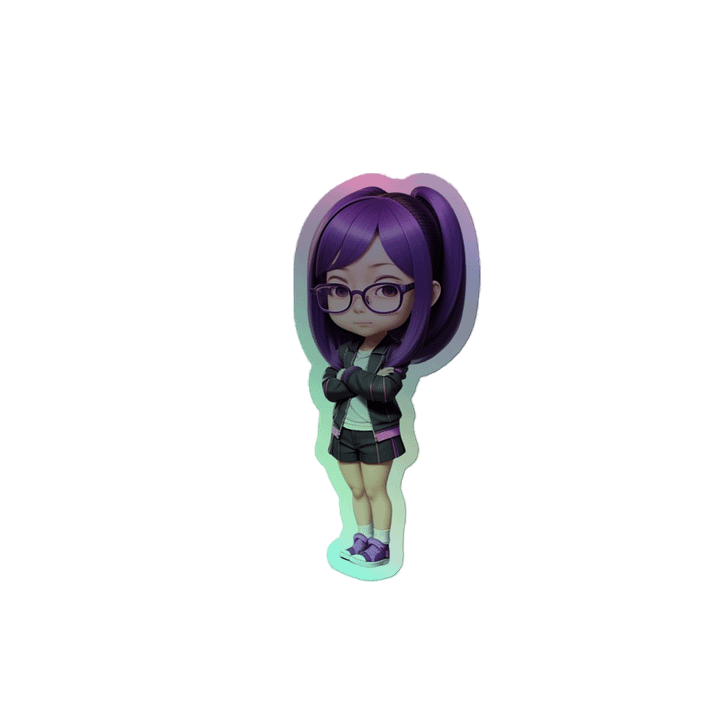 (PURPLE CHIBI) K "HOLOGRAPHIC" STICKERS product image (2)
