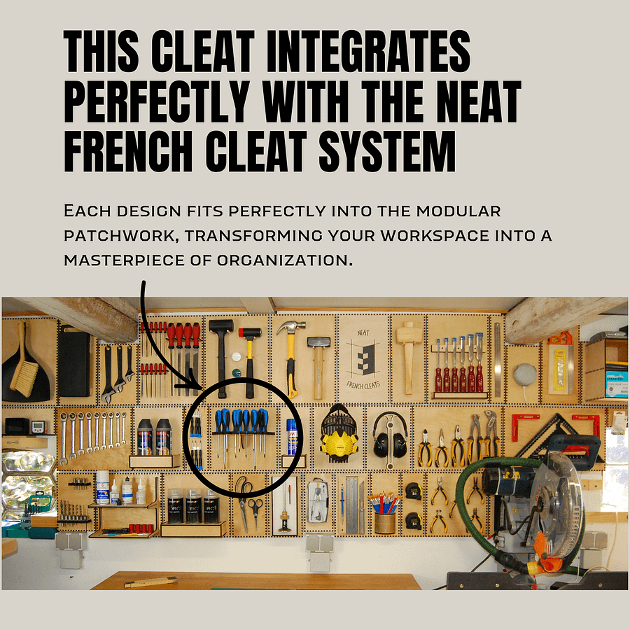 French Cleat Screwdriver Organizer: Effortless DIY Laser Cut product image (2)