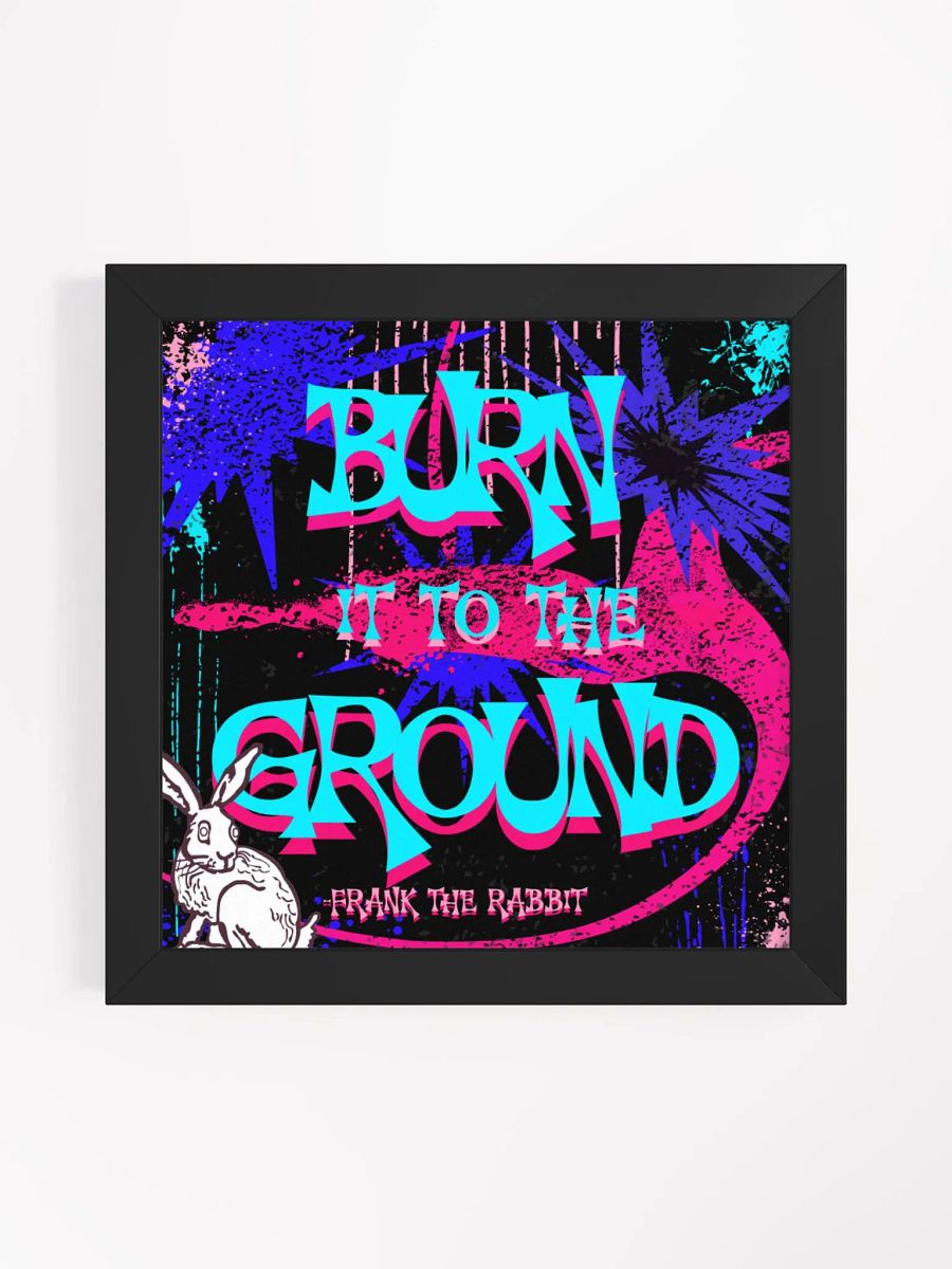 burn it to the ground, anarchist bunny rabbit, Vibrant Ayous Wood Framed Matte Poster product image (4)