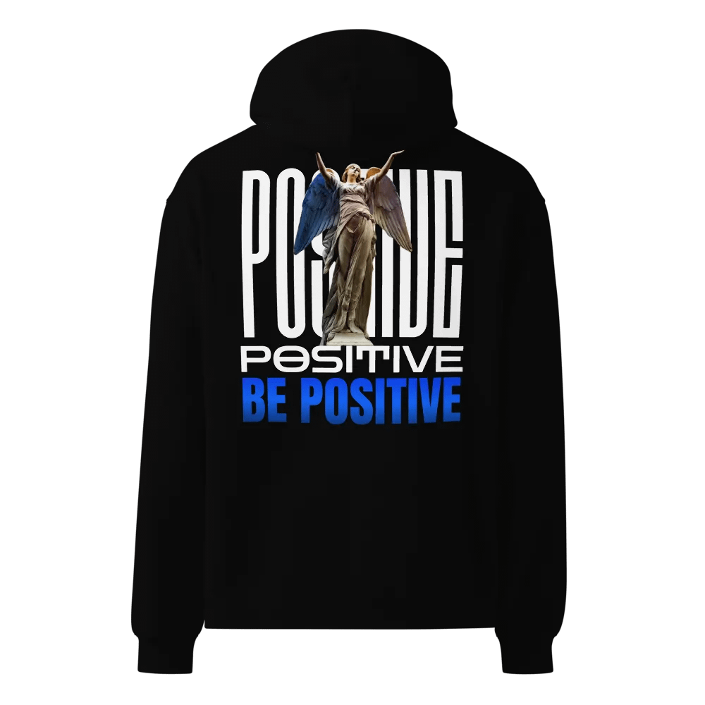 Be Positive Angel Wings Premium Unisex Hoodie - Inspiring Front & Back Graphic Print Hoodie product image (4)