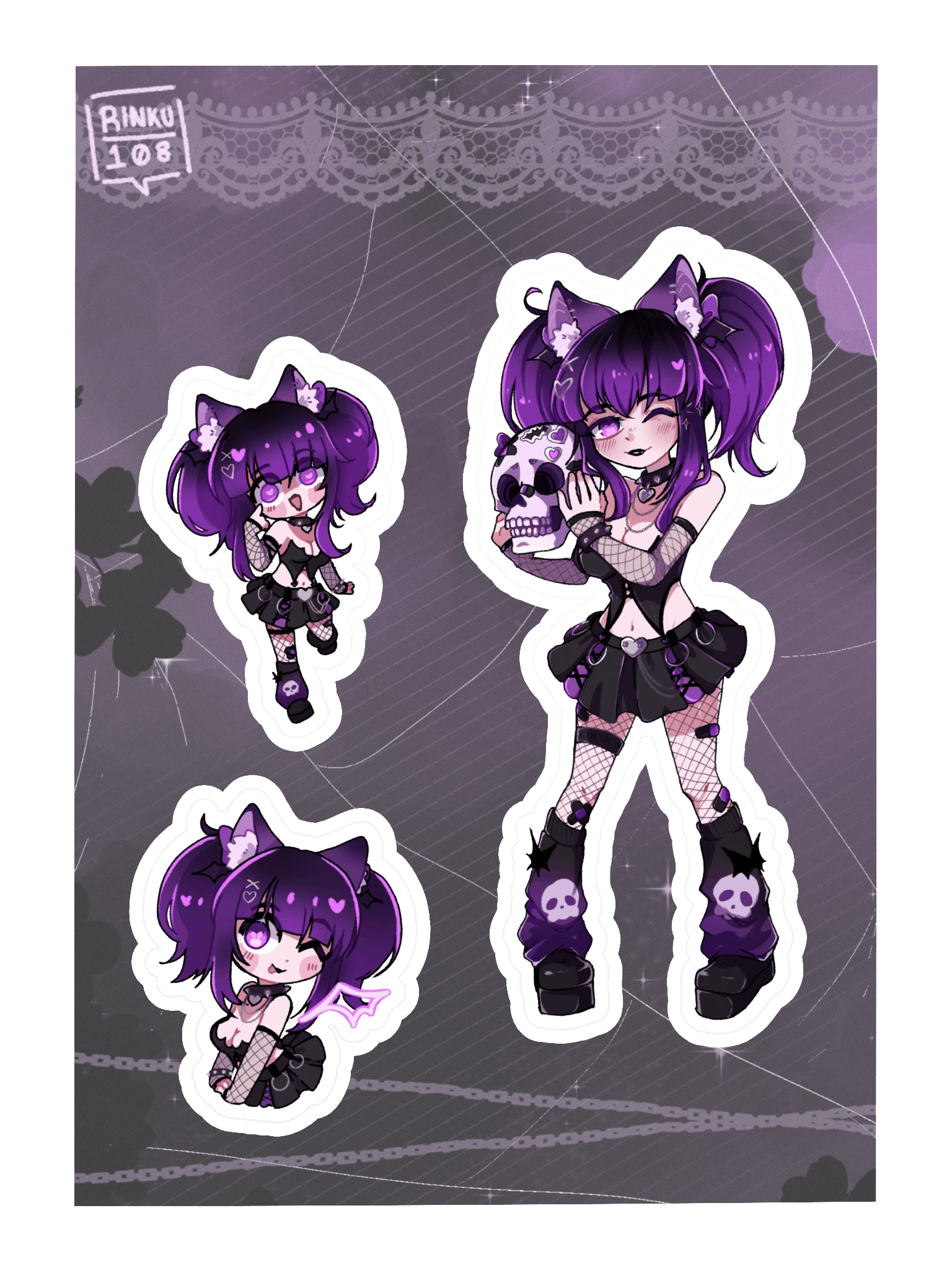 Mini Me: Chibi ShyHexed Kiss Cut Sticker Sheet product image (3)