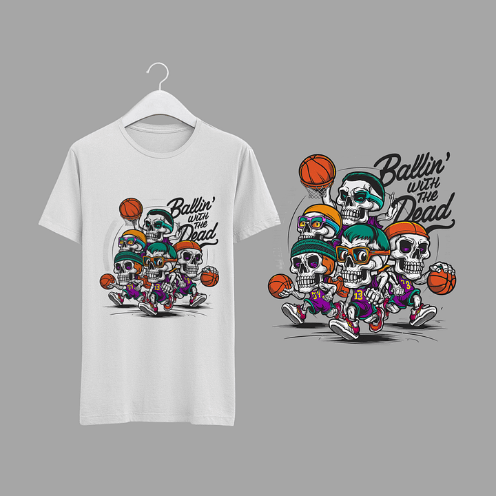 50 skull basketball t-shirt designs png product image (2)