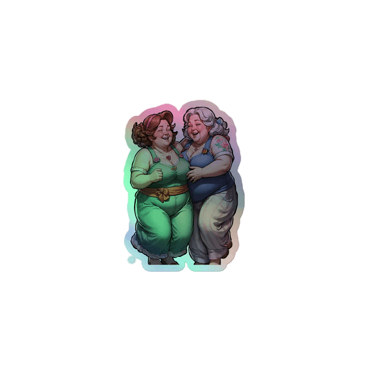 Fat Happy Lesbian Loves LGBTQ+ Holo Sticker product image (1)