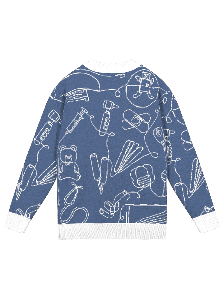 service lines (pediatrics - holiday blue cardigan) product image (2)