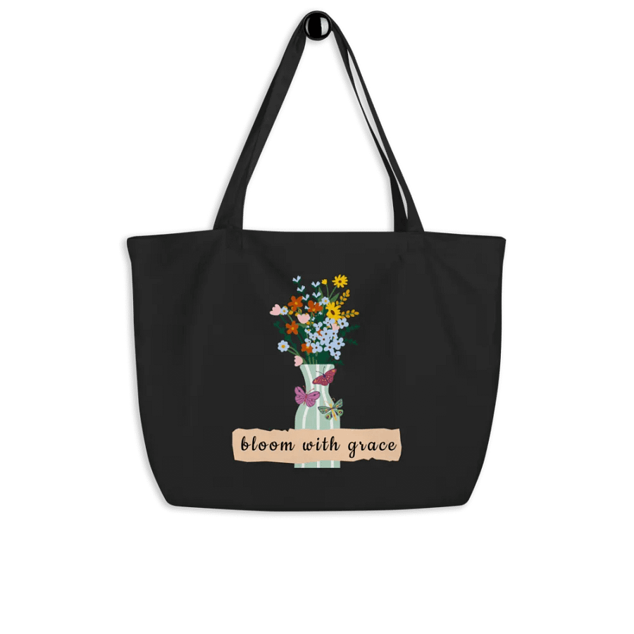 Graceful Blooms Organic Cotton Tote Bag product image (1)