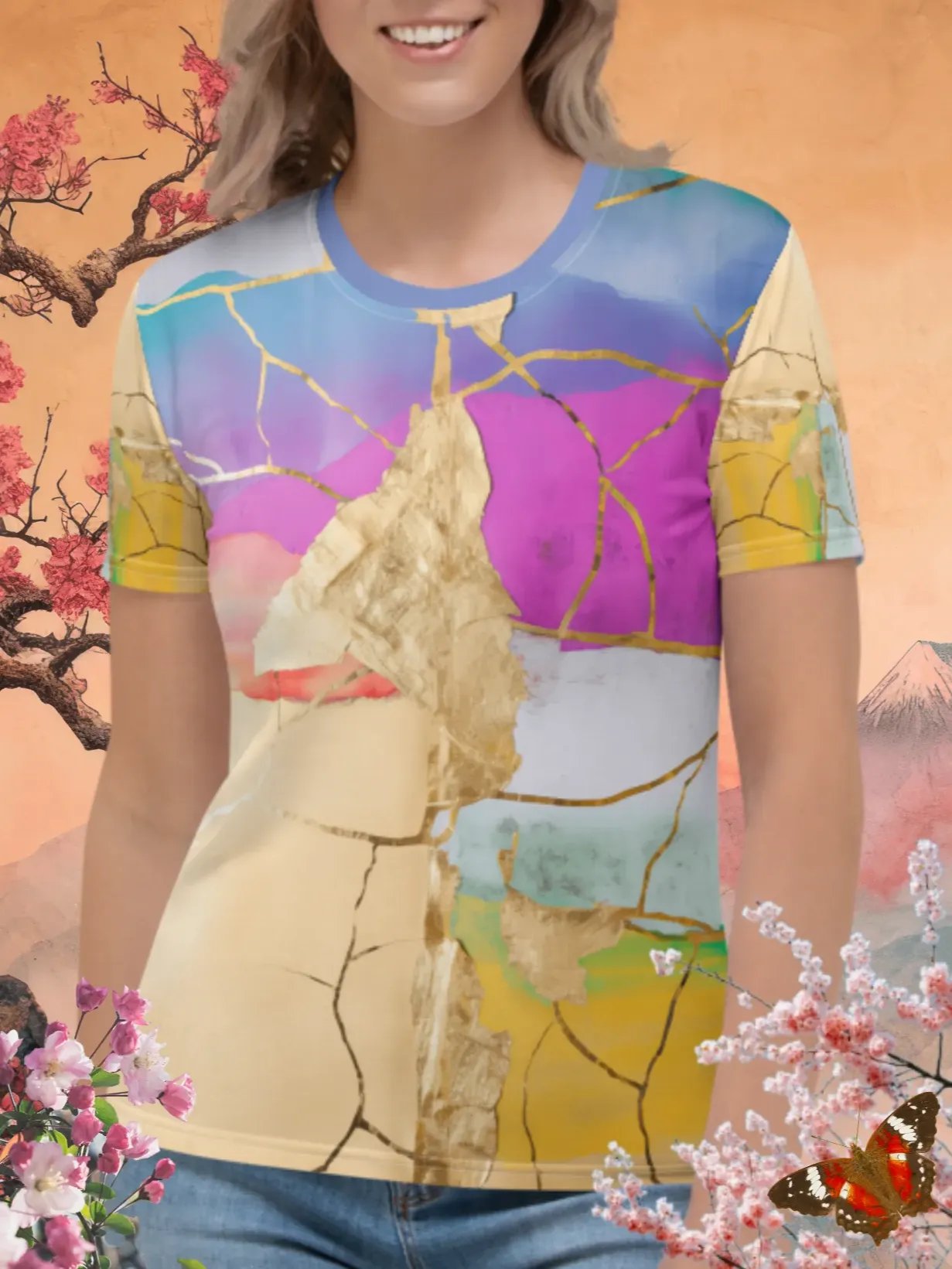 Colorful Kintsugi Print T-Shirt product image (1)