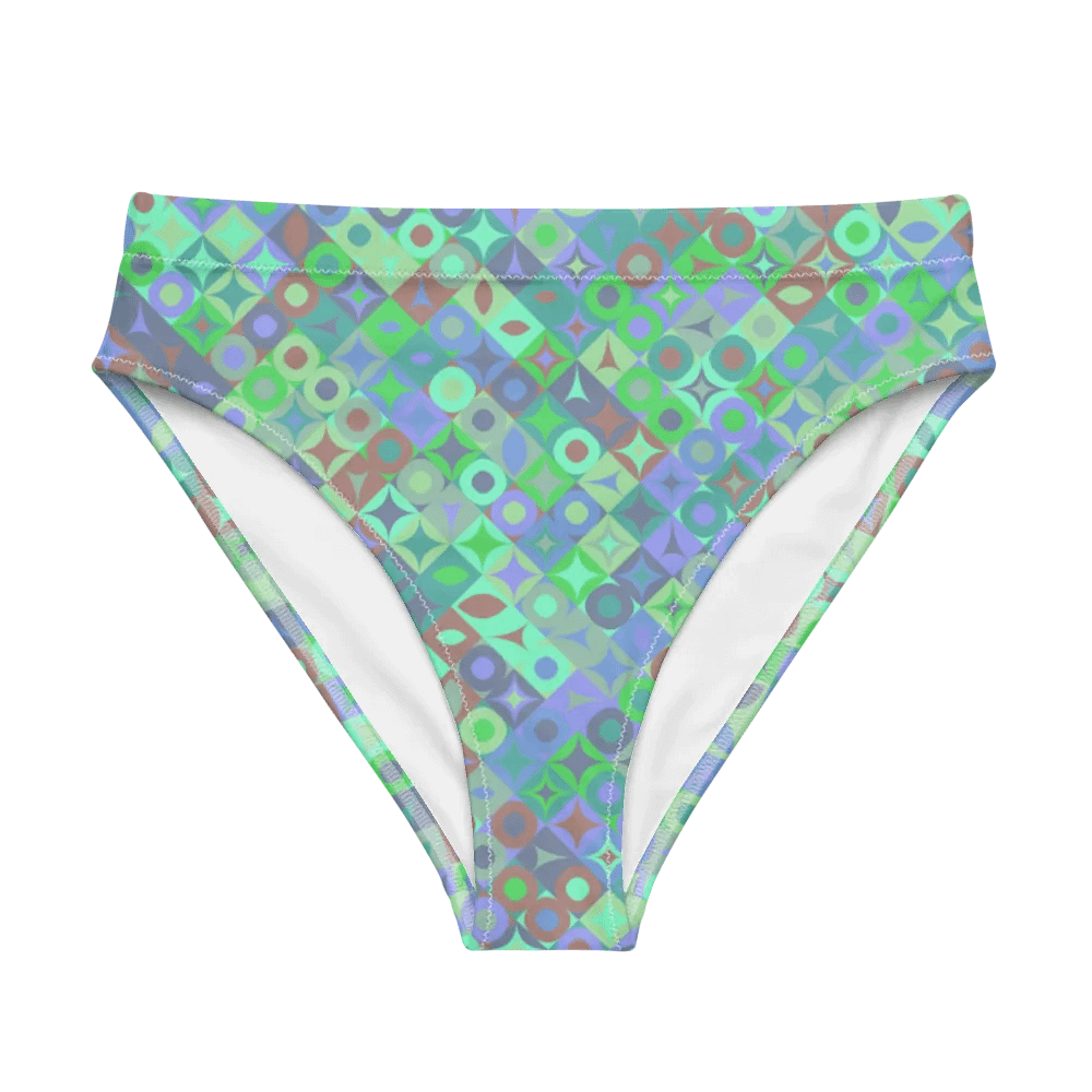 Colorful vector Pattern Design High Waisted Bikini Bottom - v8 product image (5)