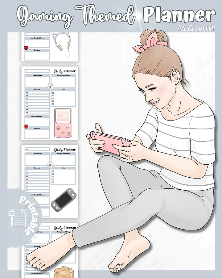 Grey Printable Planner - Gamer Themed product image (1)